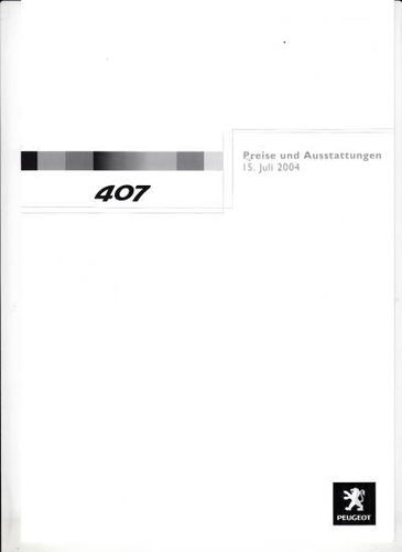 Preisliste Peugeot 407 15. Juli 2004 pr-1241