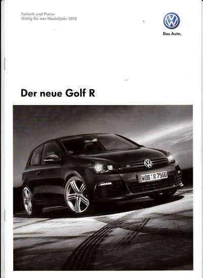 Preisliste Technik VW Golf R 5. Nov 2009 pr-1259