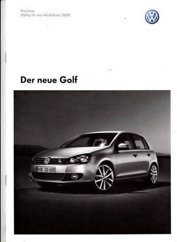 Preisliste VW Golf 28. Aug 2008 pr-1165