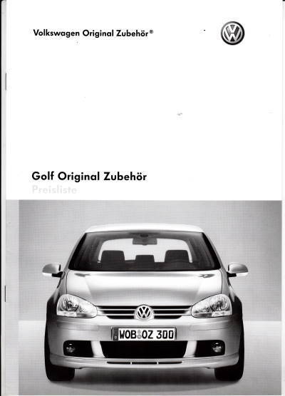 Preisliste VW Golf Zubehör Januar 2005 pr-1168 - Histoquariat
