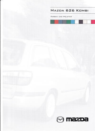 Farbkarte Mazda 626 Kombi  Februar 1998 pr-1173