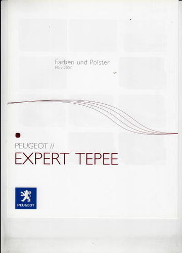Farbkarte Peugeot Expert Tepee März 2007