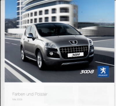 Farbkarte Peugeot 3008 Mai 2009