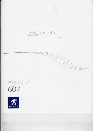 Farbkarte Peugeot 607 Februar 2009