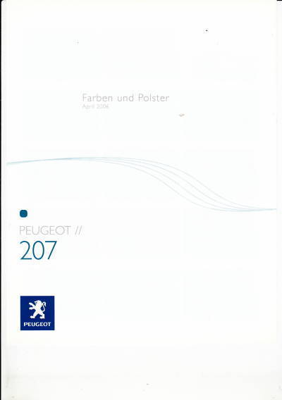 Farbkarte Peugeot 207 April 2006