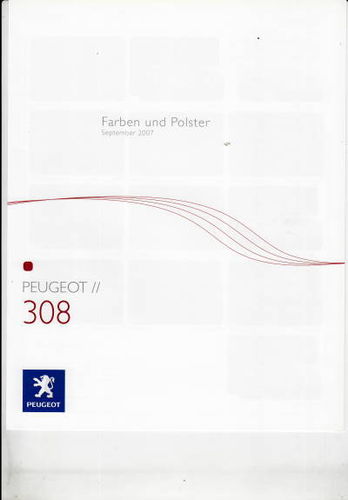 Farbkarte Peugeot 308 September 2007