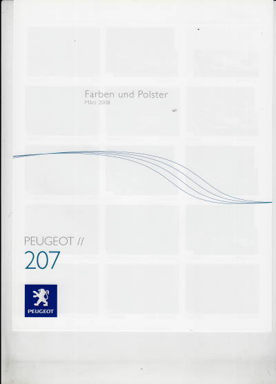 Farbkarte Peugeot 207 März 2008