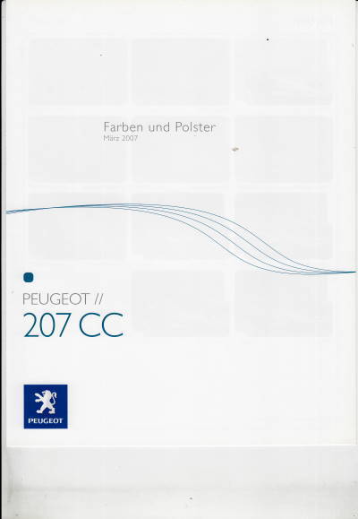 Farbkarte Peugeot 207 CC März 2007