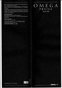 Preisliste Opel Omega Januar 1990 pr-1077