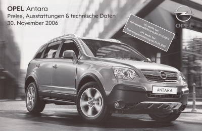 Preise Technik Opel Antara 30. November 2006