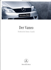 Technische Daten Mercedes Vaneo Kombi Juli 2002