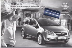 Preisliste Technik Opel Corsa 1. Juli 2008