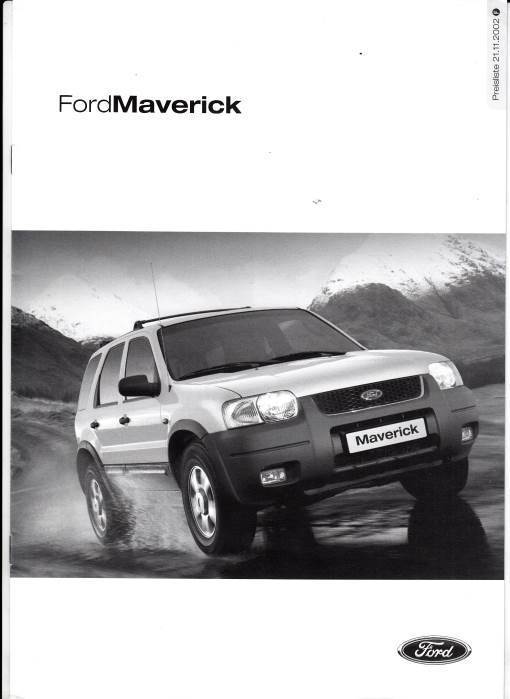 Preisliste Ford Maverick 21. November 2002