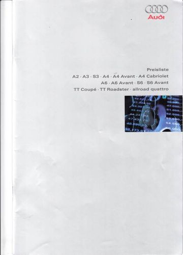Audi PKW Programm Preisliste November 2002