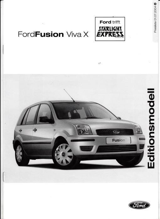 Preisliste Ford Fusion Viva X 1. Juli 2004
