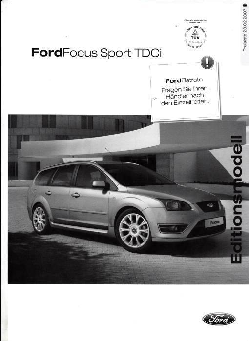 Preisliste Ford Focus Sport TDCI 23. Februar 2007