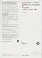 Audi 100 Preislisten