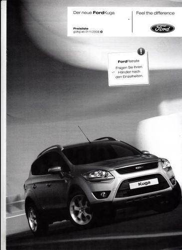 Preisliste Ford Kuga 1. November 2008