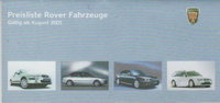 Rover 25 Preislisten