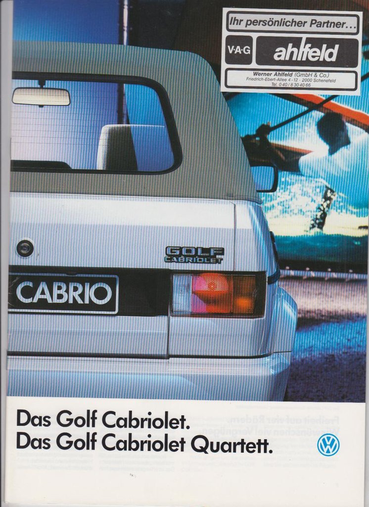 VW Golf Cabrio quartett Prospekt 1990