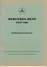 Betriebsanleitung Mercedes Typ 190 Ponton 1965