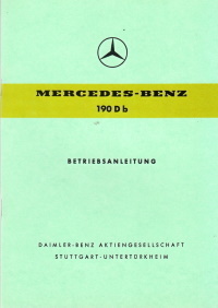 Betriebsanleitung Mercedes 180 Db Ponton 1967