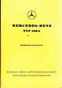 Betriebsanleitung Mercedes 180 b Ponton 1960