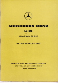 Betriebsanleitung Mercedes LKW LG 315 1962