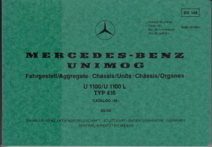 Mercedes Teile Bildkatalog Unimog Typ 416 1983
