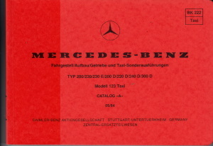 Mercedes Teile Bildkatalog W 123 Taxi 1984