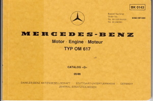 Mercedes Teile Bildkatalog Motor OM 617 1986