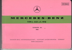 Mercedes Teile Bildkatalog LKW L 332 C L1918 1964