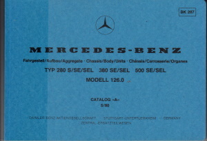Mercedes Teile Bildkatalog S Klasse W126 1980