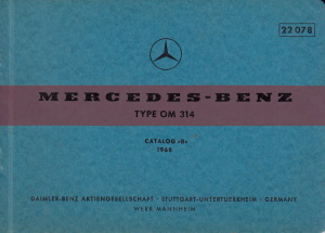 Mercedes Teile Bildkatalog Motor OM 314 1968