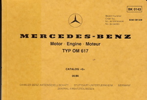 Mercedes Teile Bildkatalog Motor Typ OM 617 1986