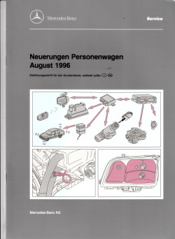 Werkstatthandbuch Mercedes Neuerungen PKW August 1996