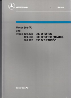 Werkstatthandbuch Mercedes Motor 601 1987