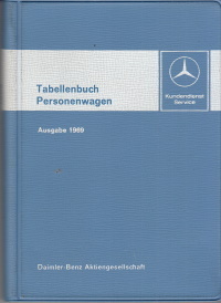 Tabellenbuch Mercedes Personenwagen 10- 1969