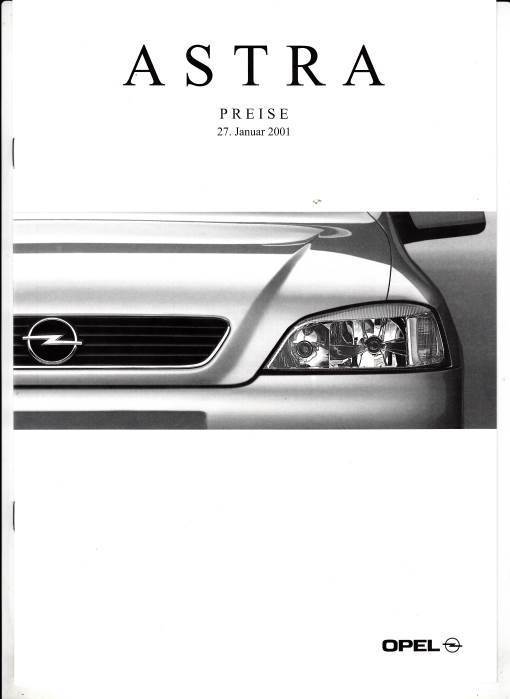 Preisliste Opel Astra