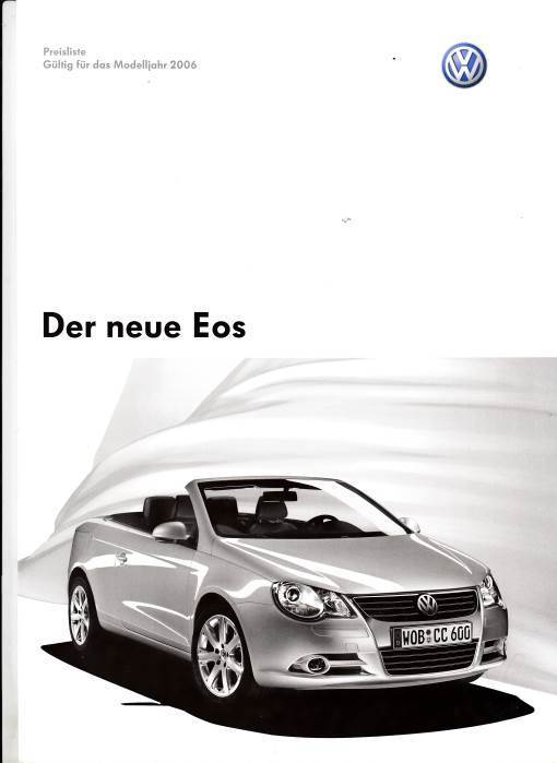 Preisliste VW EOS 13. September 2005