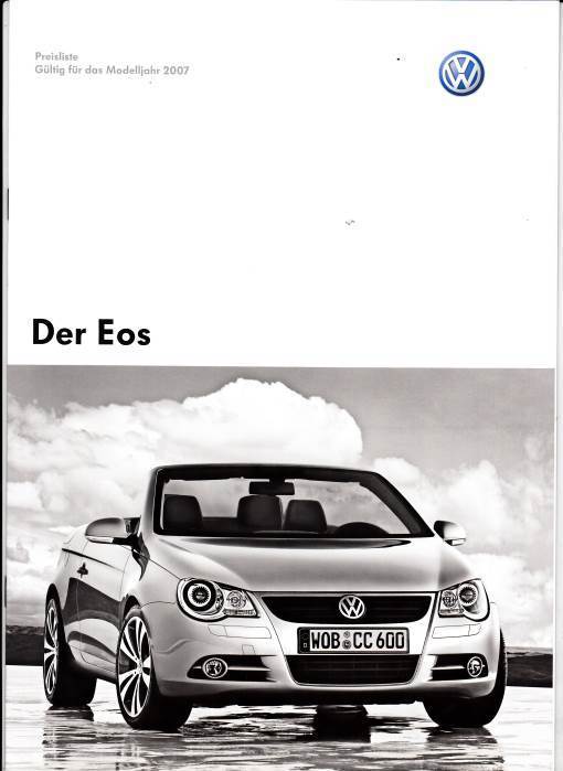 Preisliste VW EOS 1. Januar 2007