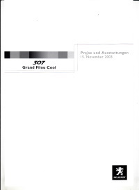 Preisliste Peugeot 307 Grand Filou Cool 11 - 2003