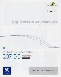 Preisliste Peugeot 207 CC RC Line 1. März 2008