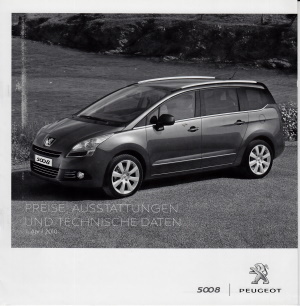 Preisliste Peugeot 5008 1. April 2010