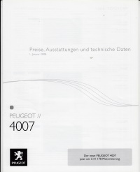 Preisliste Peugeot 4007 1 Januar 2008