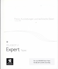 Preisliste Peugeot Expert Tepee 1. Januar 2008