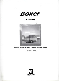 Preisliste Technik 2- 2002 Peugeot Boxer