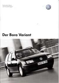 Technikprospekt VW Bora Variant Oktober 2003