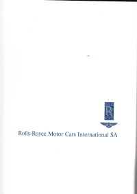 Presseliteratur Pressemappe Rolls Royce Bentley 1992