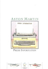 Presseliteratur Pressemappe Aston Martin 1992